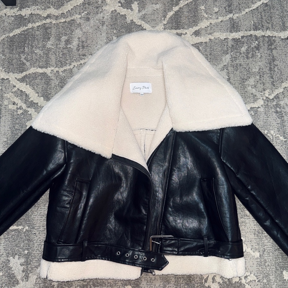 Emory Park Faux Leather Shearling Lined Jacket